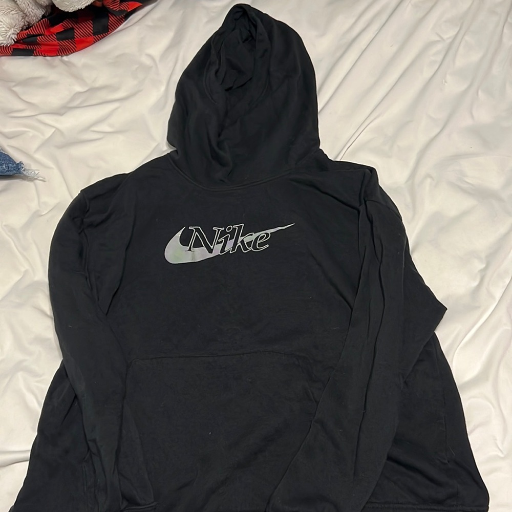 Nike funnel neck hoodie, size large, black